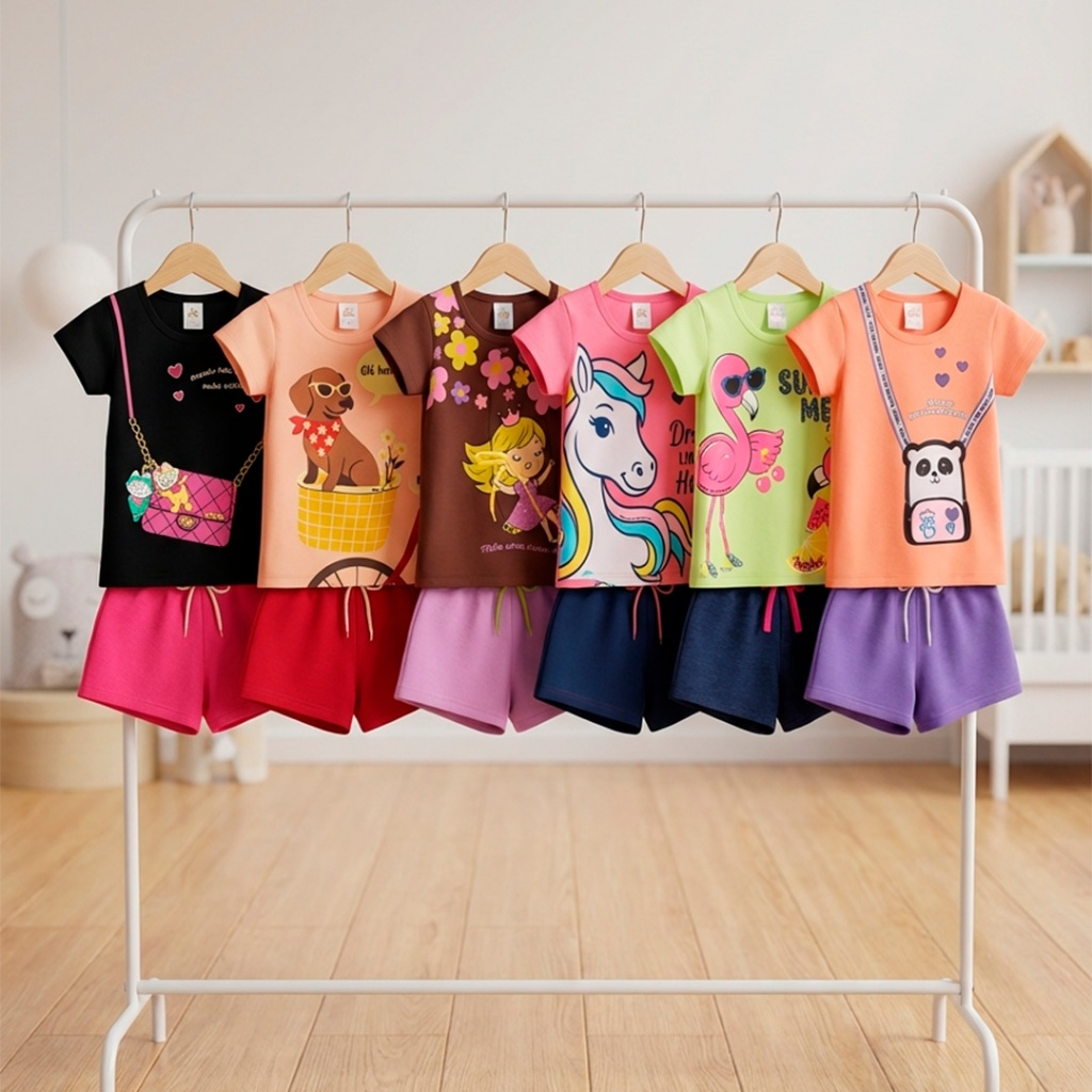 Kit Sortido de 2 ou 10 Peças de Roupas Infantil Menina Kit com Conjuntos de Roupa Infantil Menina Verão Feminino Bebê