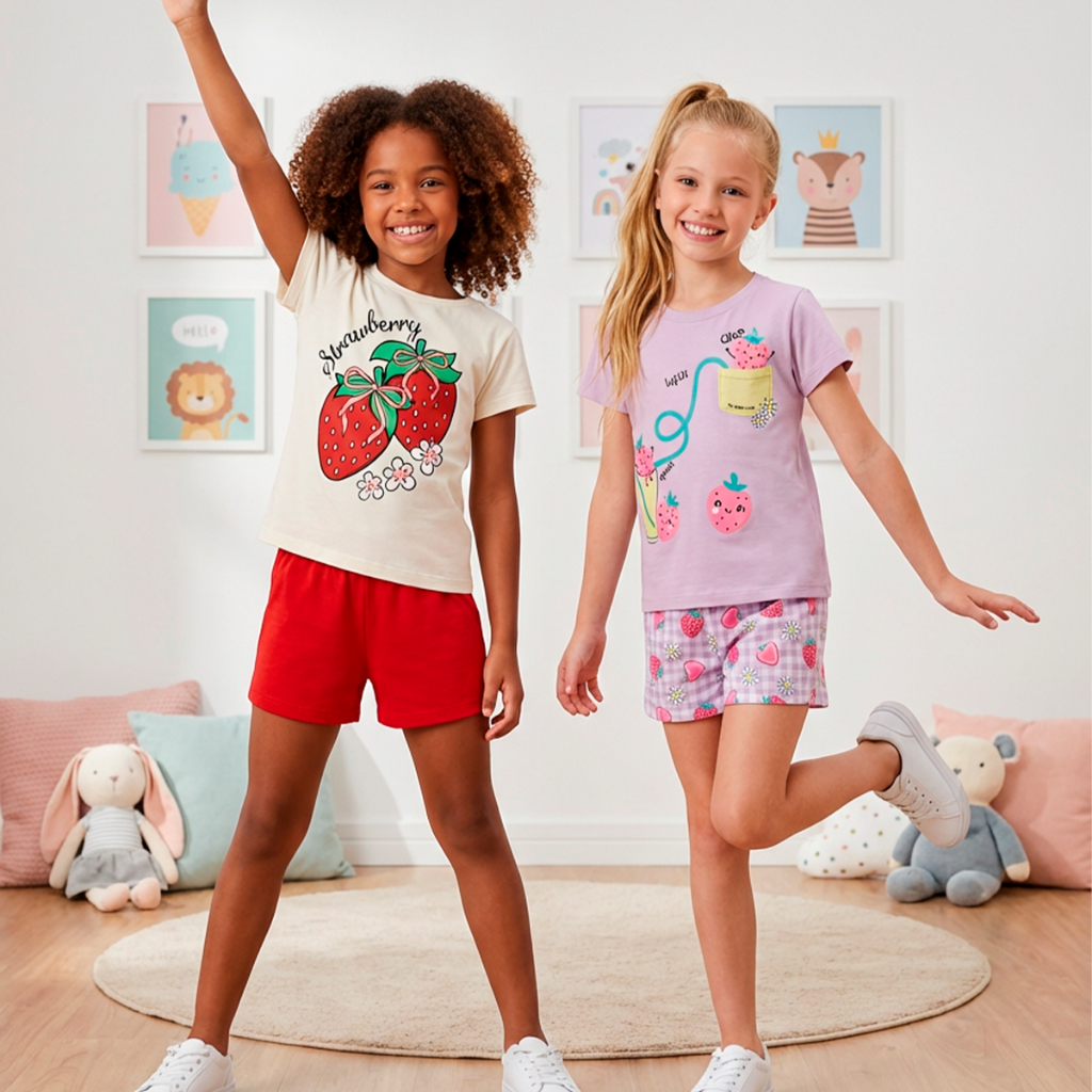 Kit Sortido de 2 ou 10 Peças de Roupas Infantil Menina Kit com Conjuntos de Roupa Infantil Menina Verão Feminino Bebê