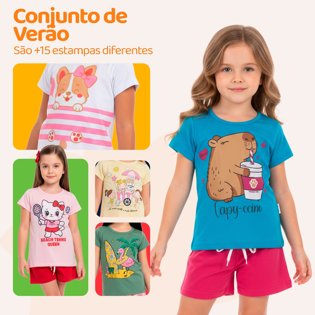 Kit Sortido de 2 ou 10 Peças de Roupas Infantil Menina Kit com Conjuntos de Roupa Infantil Menina Verão Feminino Bebê
