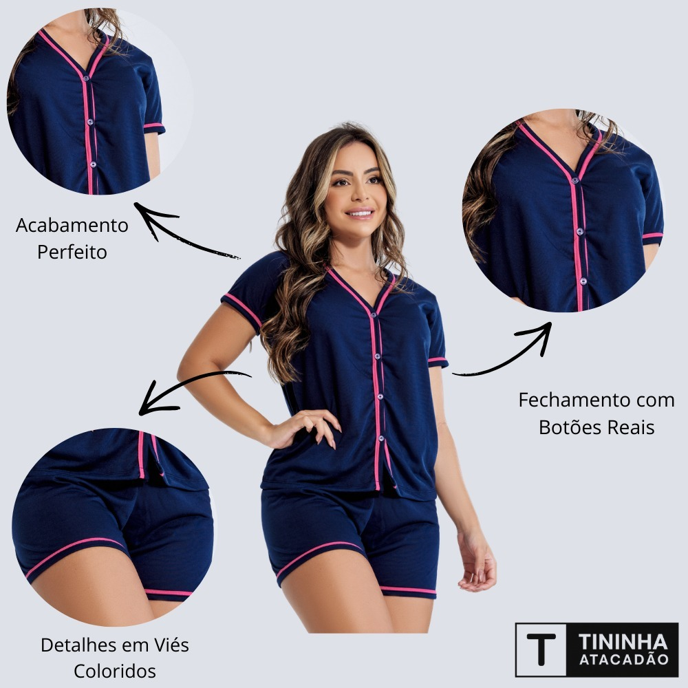 Promoção Pijama Curto Em Malha Blogueirinha Short e Blusa Amamentação