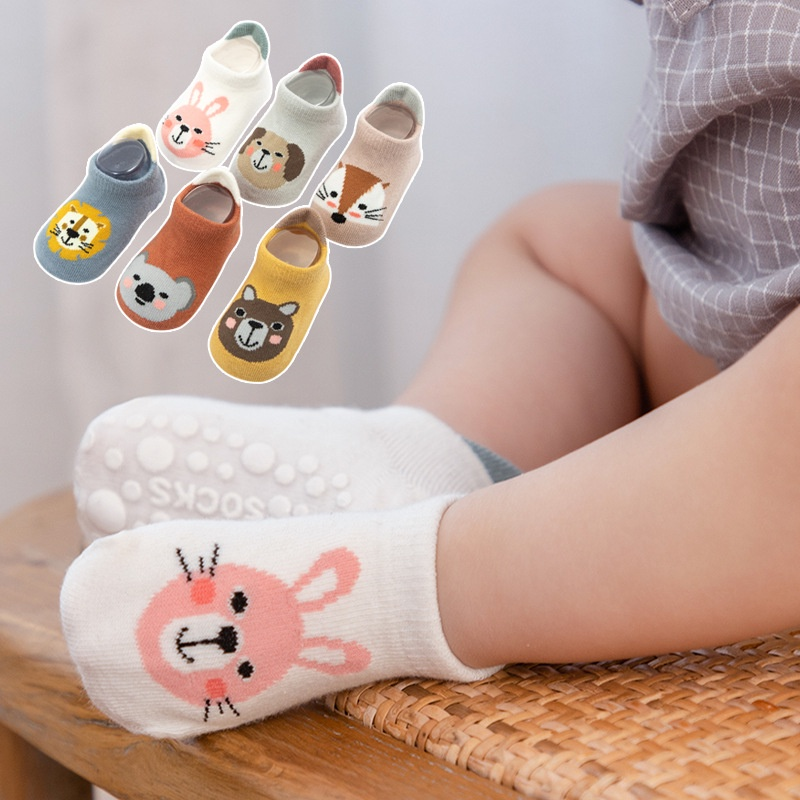 Meias De Algodão Bebê Antiderrapantes Piso Infantil Fofas Primavera E De Outono