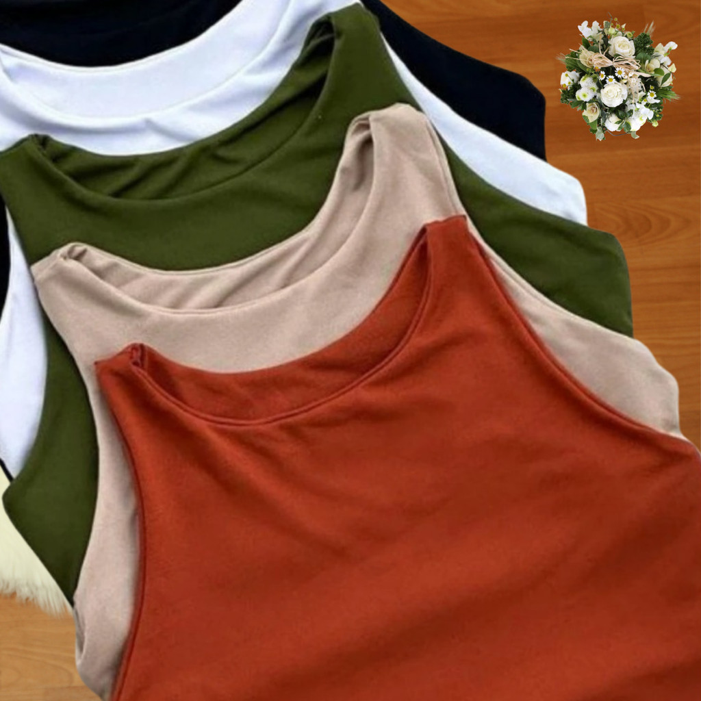 KIT 2 Regata Blusinha Feminina Suplex Duplo Básica Elegante Blogueira Tendencia