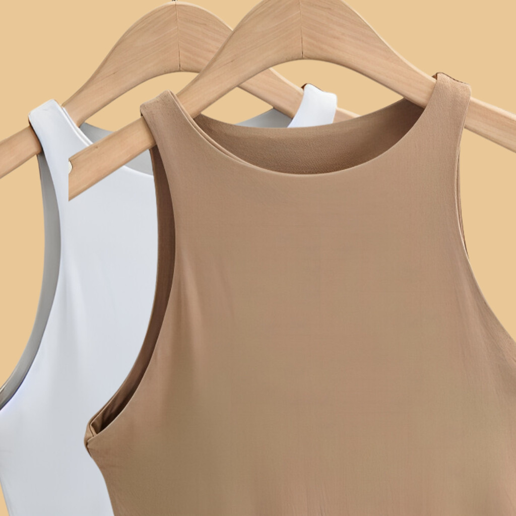 KIT 2 Regata Blusinha Feminina Suplex Duplo Básica Elegante Blogueira Tendencia