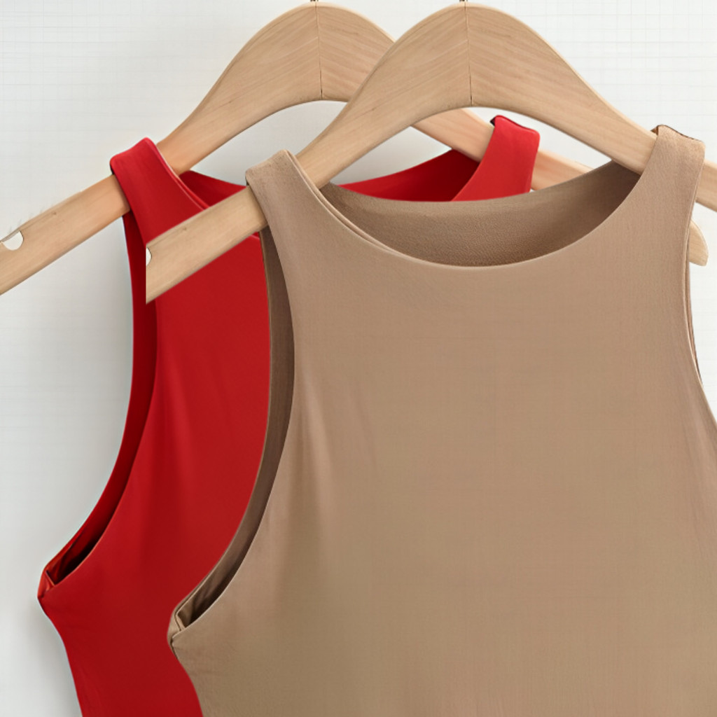 KIT 2 Regata Blusinha Feminina Suplex Duplo Básica Elegante Blogueira Tendencia