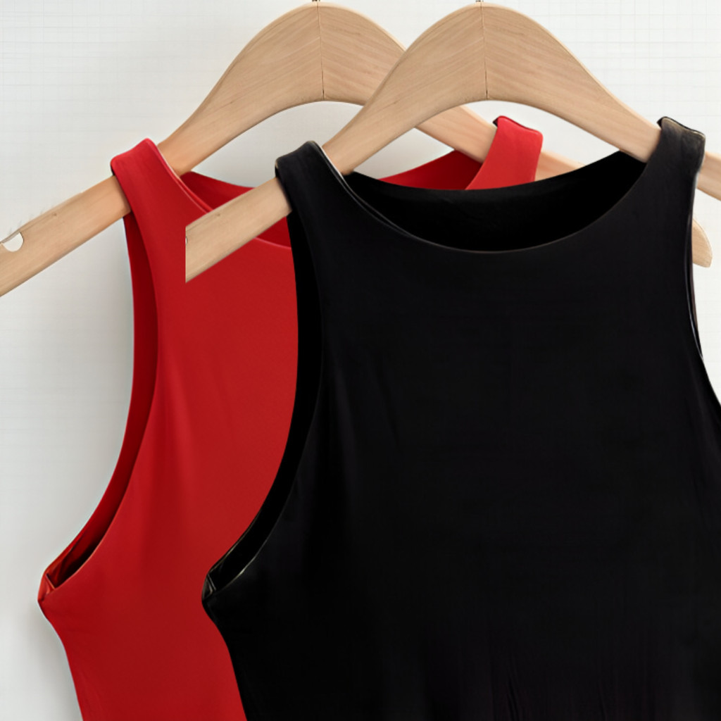 KIT 2 Regata Blusinha Feminina Suplex Duplo Básica Elegante Blogueira Tendencia
