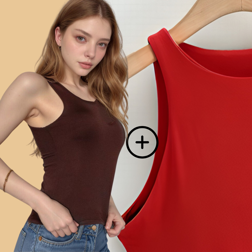 KIT 2 Regata Blusinha Feminina Suplex Duplo Básica Elegante Blogueira Tendencia