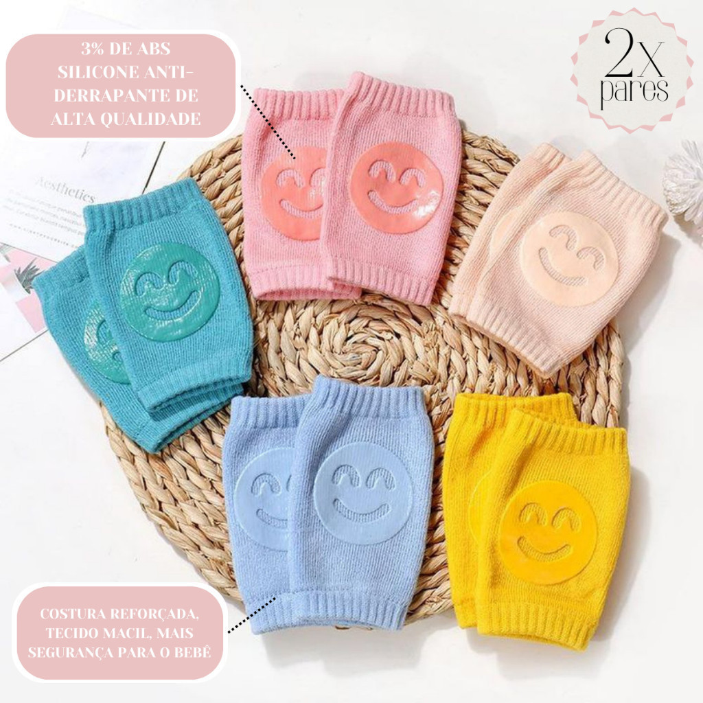 Kit 1/2/3/4 Pares Joelheira Bebe Engatinhar Infantil Proteção Para Joelhos Crianças Meias