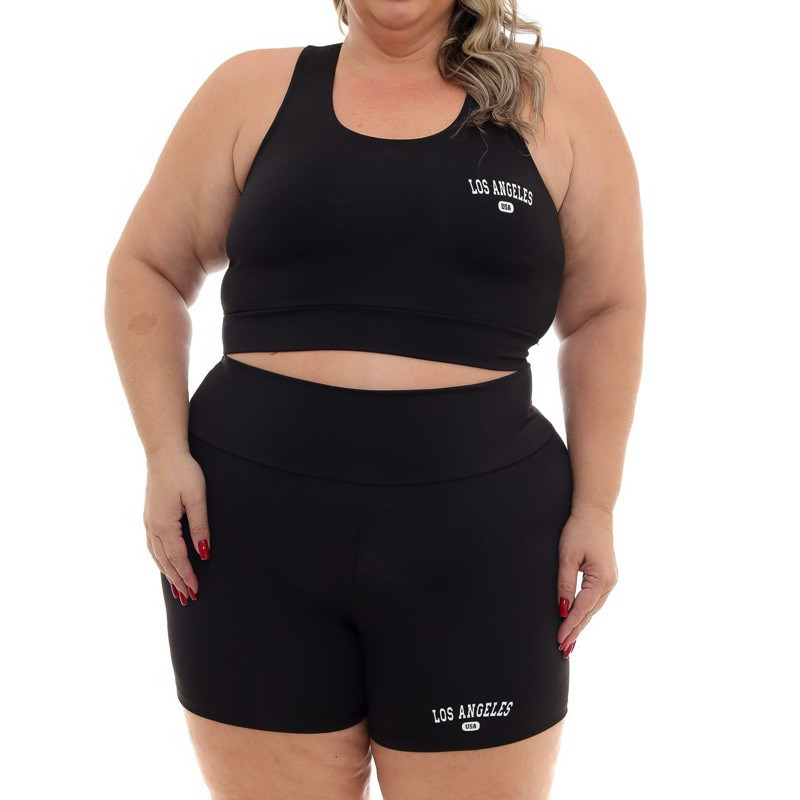 Conjuntos Top Shorts plus size Academia Los Angeles