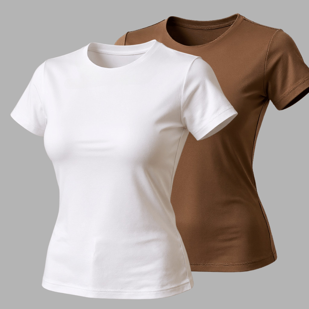 kit 2 Blusas Suplex Manga Básica Feminina Manguinha Premium