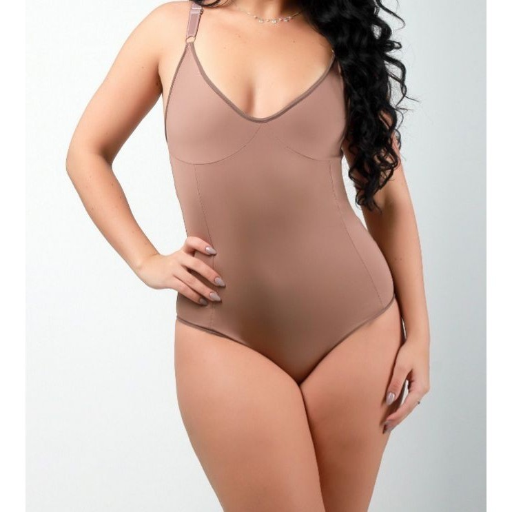 Cinta Body Modelador Suplex Sem Bojo Redutora De Medidas Com Compressão Alça Reforçada