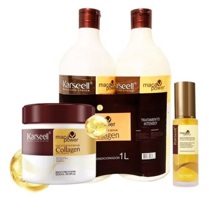 Kit Completo Karseell Máscara 500g + condicionador 1L + Shampoo 1L + Óleo karseell 50ml
