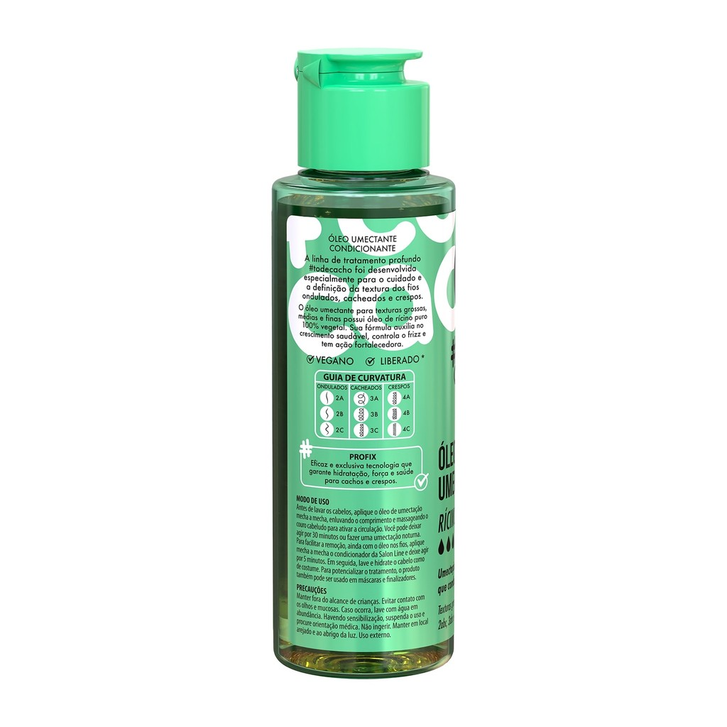 Óleo de Umectação #todecacho Rícino Puro! Salon Line 100ml