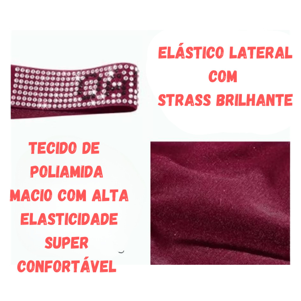 Kit Calcinha Fio Dental Sexy Com Strass Brilho Feminina Sem Costura Confortável