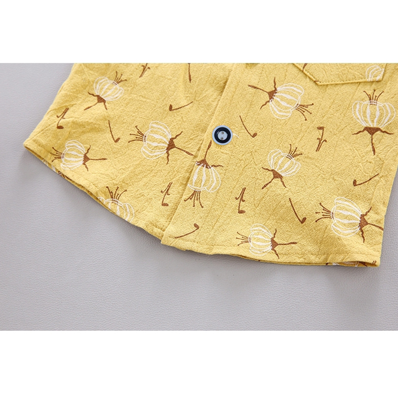 Conjunto De Roupa Para Bebê Menino 0-5 Anos – Camiseta E Shorts De Algodão Com Estampa De Dente De Leão Uso Casual De Ve