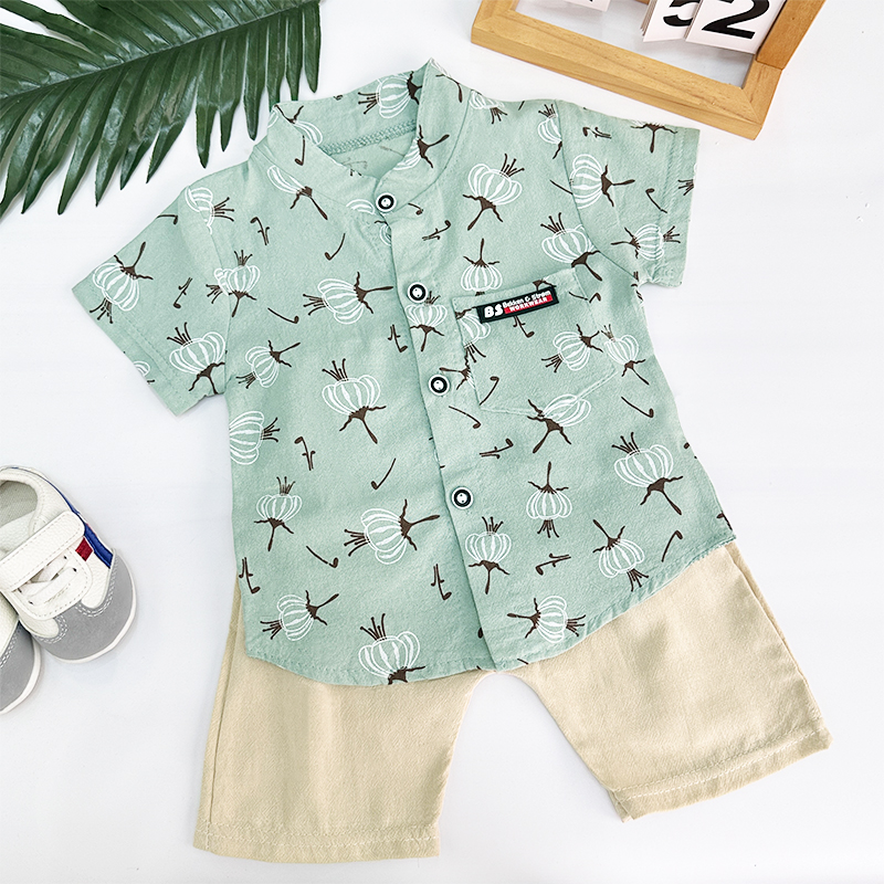 Conjunto De Roupa Para Bebê Menino 0-5 Anos – Camiseta E Shorts De Algodão Com Estampa De Dente De Leão Uso Casual De Ve